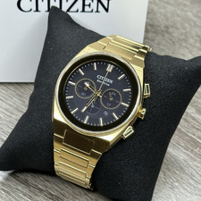 NUOVO✅$695✅ Orologio Uomo Citizen Eco-Drive Axiom SC Acciaio Crono Oro CA4582-54E