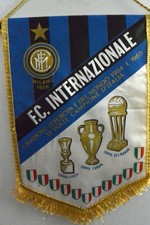 GAGLIARDETTO CALCIO INTER F.C. INTERNAZIONALE PENNANT FOOTBALL WINPEL VINTAGE