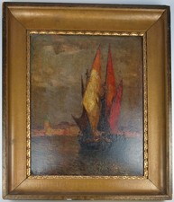 Lemmer, ultimo raggio di sole (vicino a Venezia). (1915). Insegna. Quadro.
