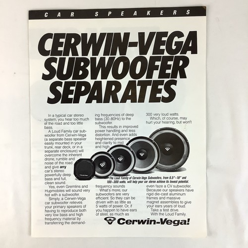 Cerwin vega subwoofer vintage - cerwin-vega,