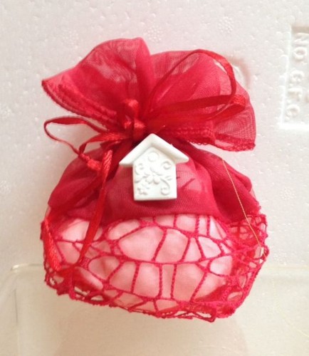 Sacchetto rete rosso con - rosso,