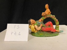 Statuina  presepe vintage in pasta di cartapesta 10cm