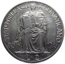 VATICAN 2 Lire 1942