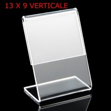CORNICE ESPOSITORE 13x9 13*9 VERTICALE PLEXIGLASS PLASTICA TRASPARENTE 13 x 9