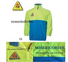 Pile Maglione Bicolor Ciano + Giallo MISERICORDIE Misericordia Soccorso