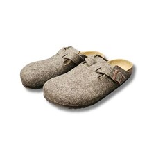 Pantofole da uomo unisex Birkenstock Boston zoccoli marroni in lana taglia 42