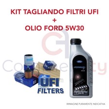 KIT TAGLIANDO FILTRI UFI + 5LT OLIO ORIGINALE FORD C-MAX 1.6 TDCI 66KW 90CV