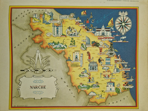 Marche vintage cartina anni - marche,