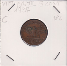MONETA REGNO D’ITALIA VITTORIO EMANUELE III 5 CENT IMPERO 1937 XV
