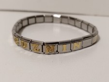 23 PZ BRACCIALE COMPONIBILE ACCIAIO ORO 18 KTI MIX CON NOMINATION cm 22 NUMERI