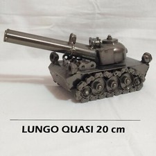 MODELLINO DA COLLEZIONE IN METALLO CARRO ARMATO TANK FATTO A MANO BULLONI CATENA