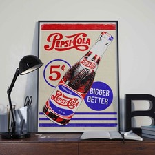 Pepsi Cola Retro Sign Poster |
