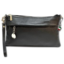 Clutch pelle nera - clutch, in