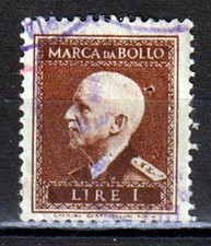 REGNO  FISCALI marca da bollo Vittorio Emanuele III LIRE 1 usata