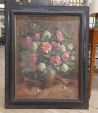 Dipinto Olio Su Tela Di A. Graziani Raffigurante Vaso Di Fiori. XX Secolo 