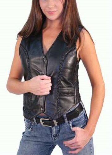 Gilet donna pelle - pelle, nera