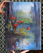 Orchidea rossa sacra 12x16"