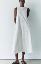 Abito midi bianco senza