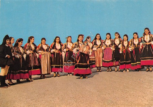 Cartolina costumi tradizionali - cartolina,