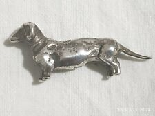 STATUINA MINIATURA DI CANE BASSOTTO IN ARGENTO 800 COLLEZIONE ARREDO