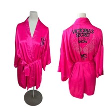 Abito kimono Victorias Secret Fashion Show 2011 rosa caldo raso taglia unica HTF leggi