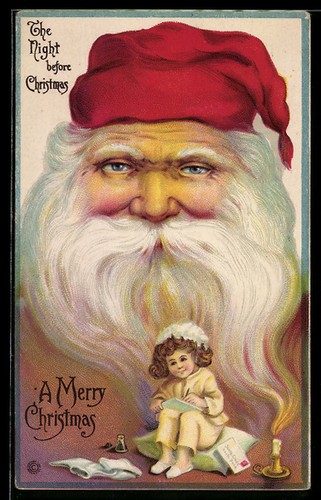 Cartolina babbo natale con - cartolina,