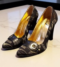 Just Cavalli Decolletè tessuto personalizzato Rip.pelle Nera T.100 n°37