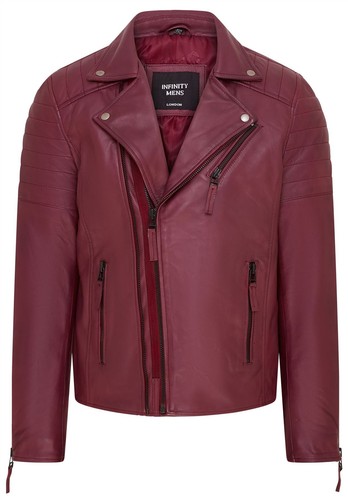 Giacca biker uomo bordeaux