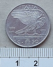 REGNO D'ITALIA VITTORIO EMANUELE III 1939  MONETA 50 CENTESIMI