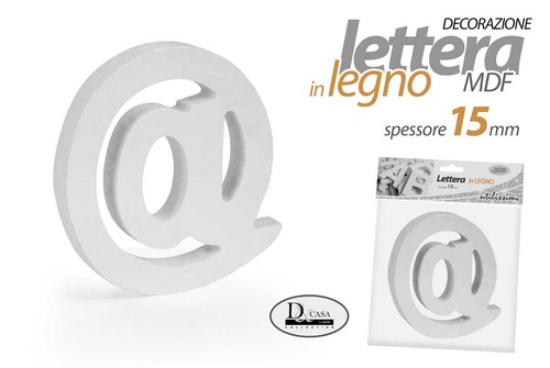 Lettera legno tavolo muro - @,