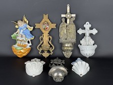 7 Antiche Acquasantiere Da Parete Lotto Collezione Di Inizio XX Sec.