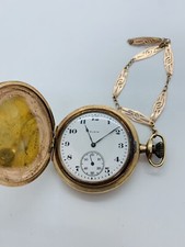 Antico Orologio Oro Da  Tasca Elgin Natl Watch Co USA Con Catena Oro Basso