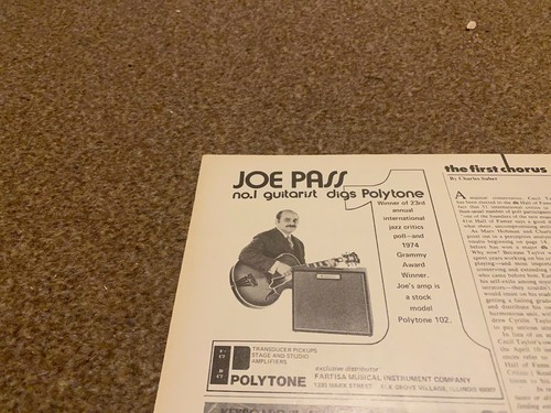 Jbf20 advert 5x5 joe pass - joe, digs