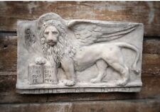 Bassorilievo leone San Marco pace  terracotta  anticato  40x23 cm append murare 