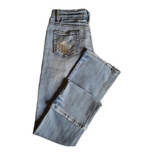 Jeans Cheng YJ blu chiari size 26- tg 40/S faded straight, vita bassa, da donna