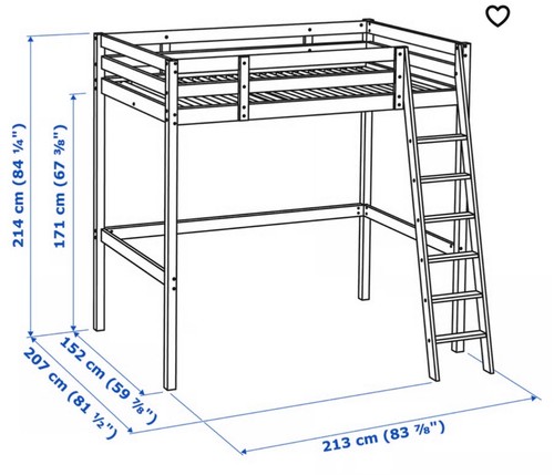 Letto soppalco ikea stora - a,