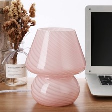 Pink Mushroom Lamp,Glass