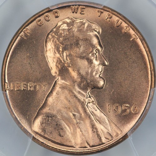 1956 pcgs ms65rd lincoln - pcgs,
