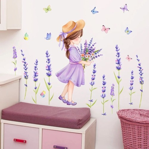 Adesivo murale farfalla fiore