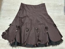 Rara gonna Karen Millen melanzana vintage stile gotico lolita con bordo in seta