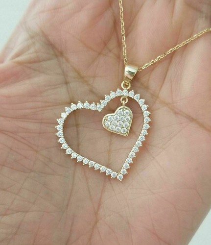Ciondolo cuore tondo - , placcato