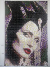Mosaico Moderno Pixelart Handmade Con Hama Beads " Maleficient" 