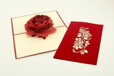 Biglietto d'auguri Origamo Compleanno, Amore 3D - Rosa Rossa