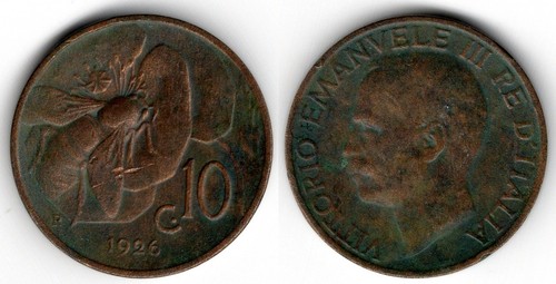 Italia centesimi 1926 - 10, centesimi,