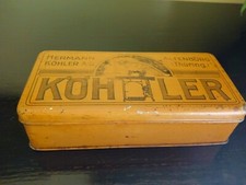 Vecchia lattina contenitore accessori macchina da cucire Herman Kohler Altenbur