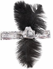 Fascia charleston piume nere e