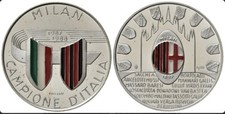 Medaglia scudetto MILAN campione d'Italia Van Basten 1987/1988 Argento FS??