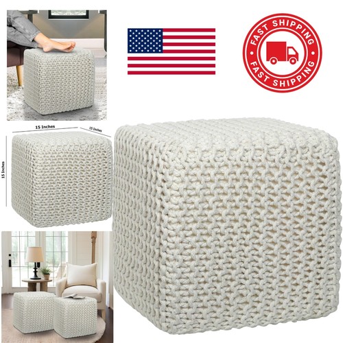 Portable braided pouf inch - portable,