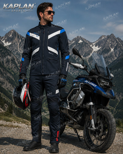 Giacca moto touring uomo blu - moto,