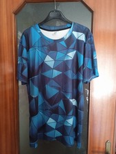 Maglietta blu e turchese con stampa 3D in cotone con maniche corte uomo